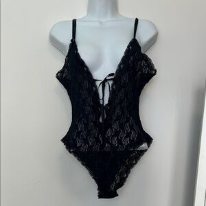 Vintage Lily Of The Valley Lace Teddy Bodysuit M